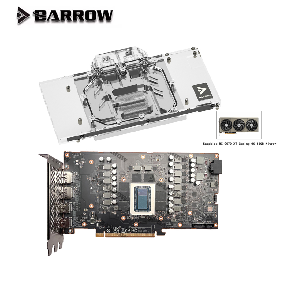 Barrow GPU Water Block per Sap - Rx 9070 Xt recensione e prezzo